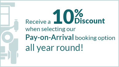 10% Discount when selecting our Pay-on-Arrival